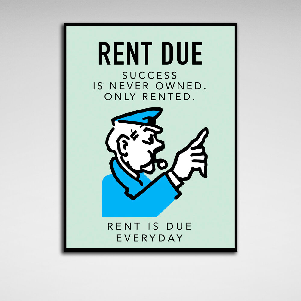 Monopoly Rent due Canvas Wall Art Print