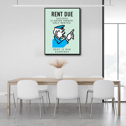 Monopoly Rent due Canvas Wall Art Print