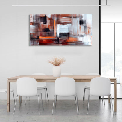 White orange brown and black Abstraction Canvas Wall Art Print