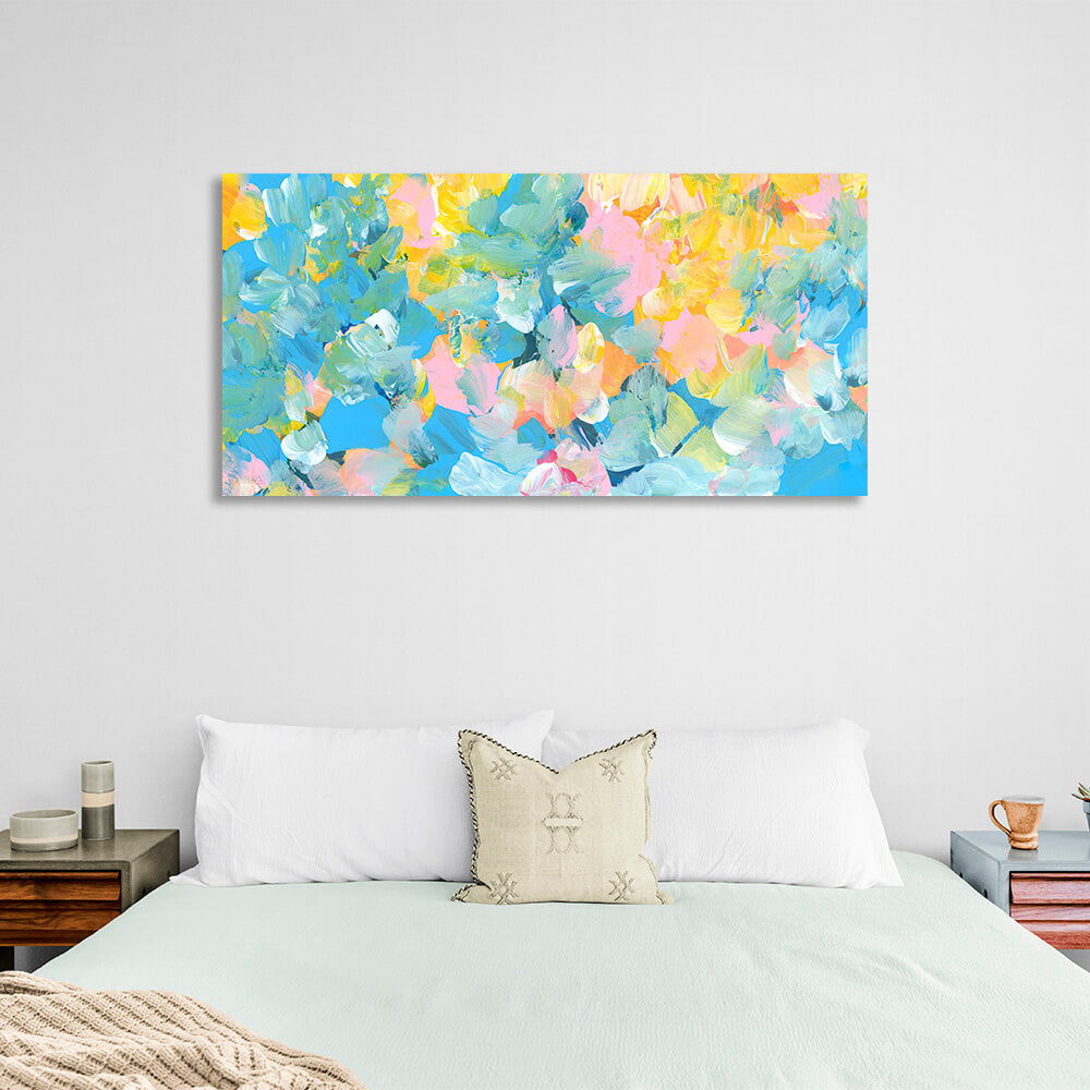 Bright flowers Abstraction Canvas Wall Art Print