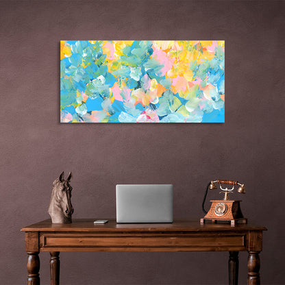 Bright flowers Abstraction Canvas Wall Art Print