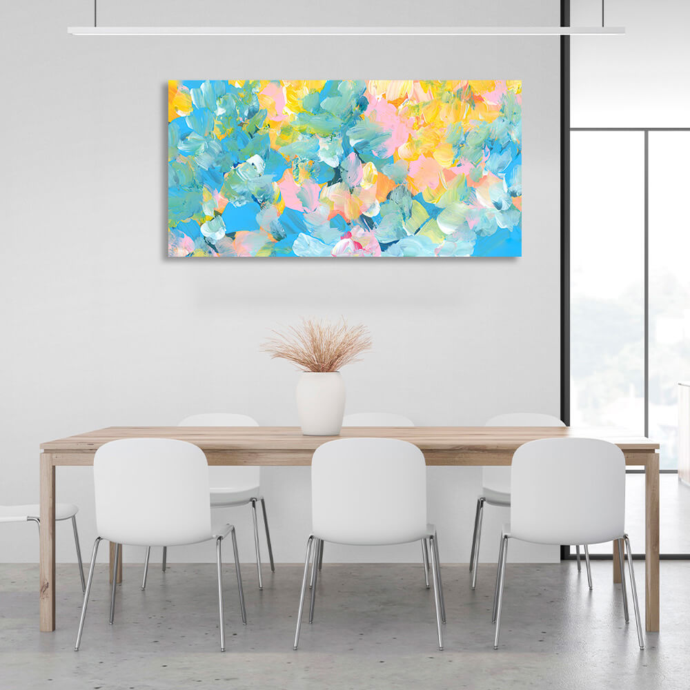 Bright flowers Abstraction Canvas Wall Art Print