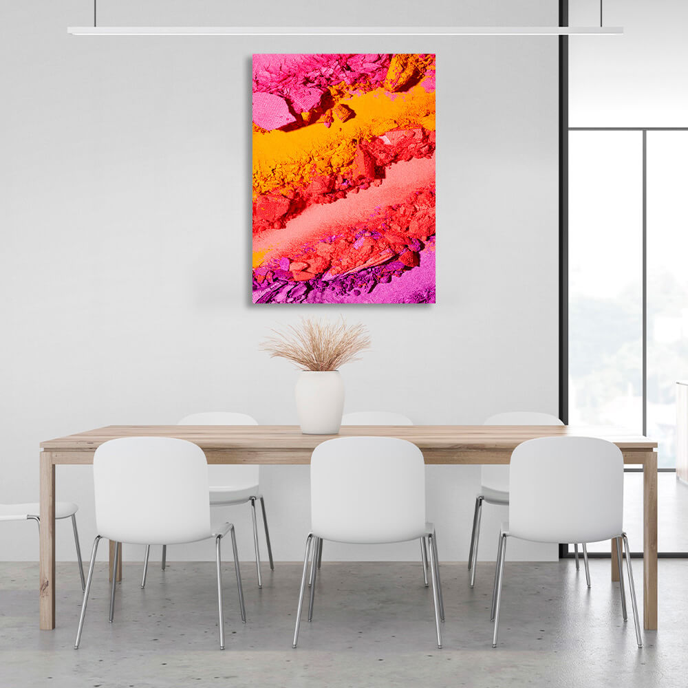 Pink yellow yellow red red purple eye shadow Canvas Wall Art Print