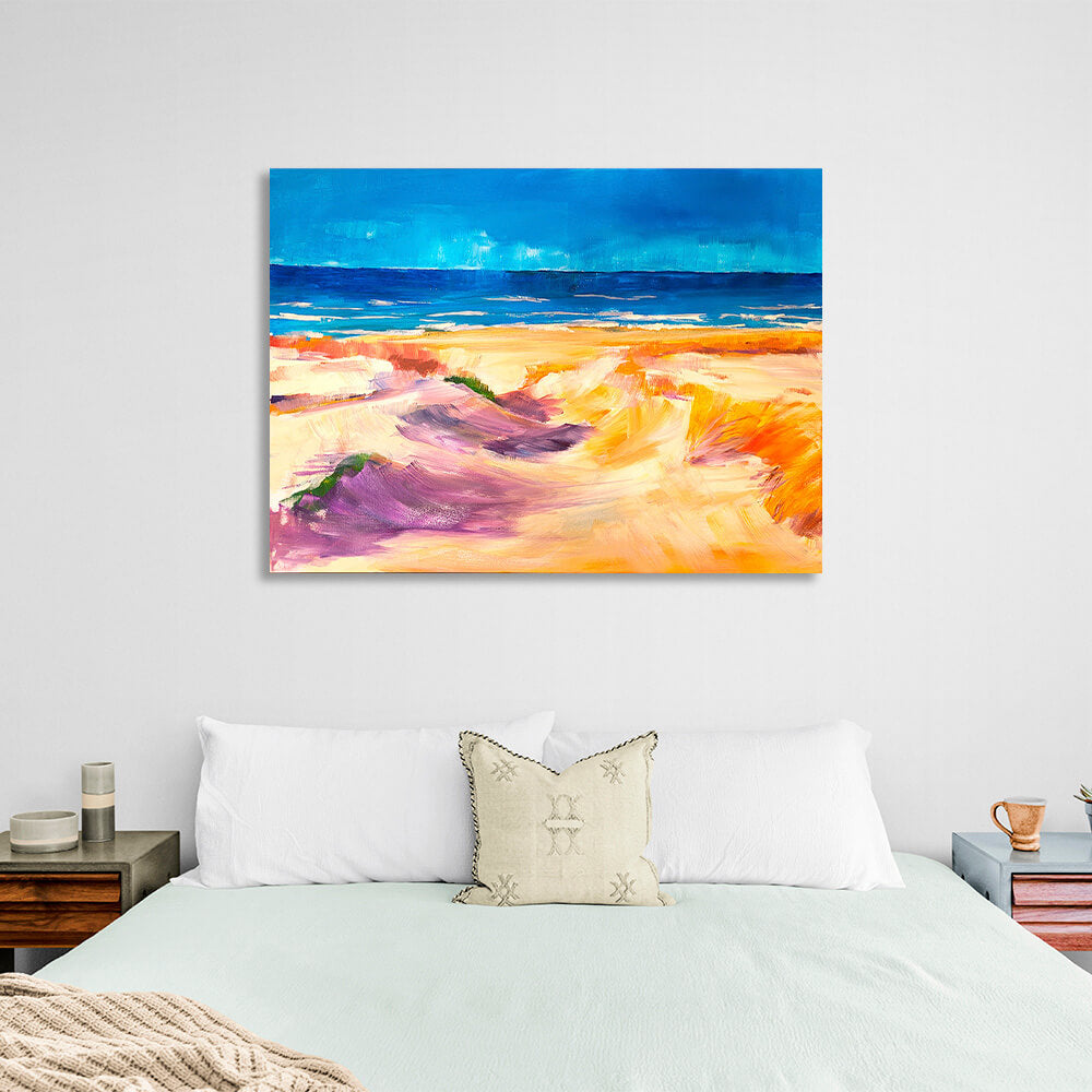 Sea shore imitation oil painting Canvas Wall Art Print