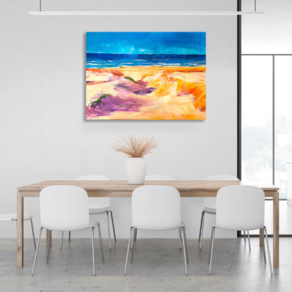 Sea shore imitation oil painting Canvas Wall Art Print