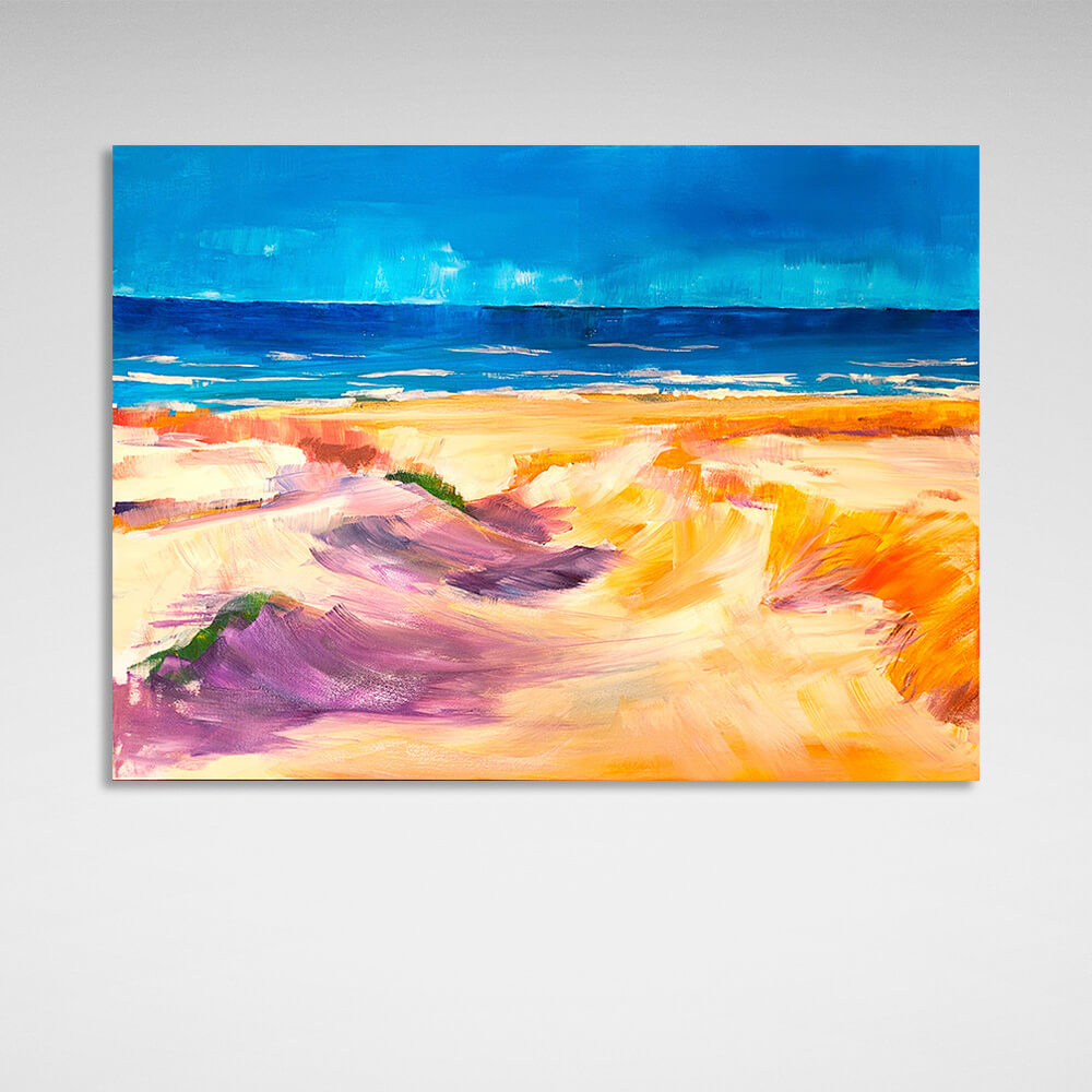 Sea shore imitation oil painting Canvas Wall Art Print