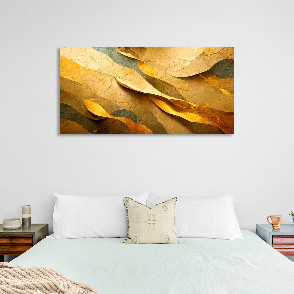 Gray-gold Abstraction Canvas Wall Art Print