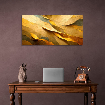 Gray-gold Abstraction Canvas Wall Art Print