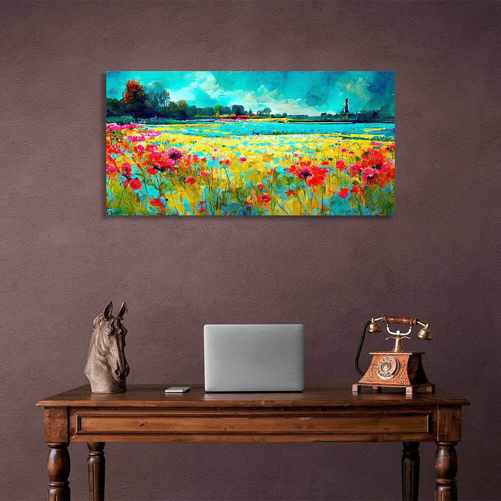 Flower field Canvas Wall Art Print