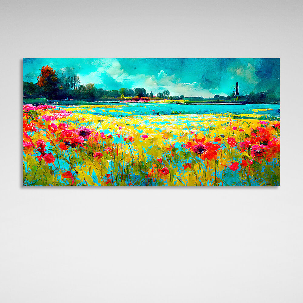 Flower field Canvas Wall Art Print