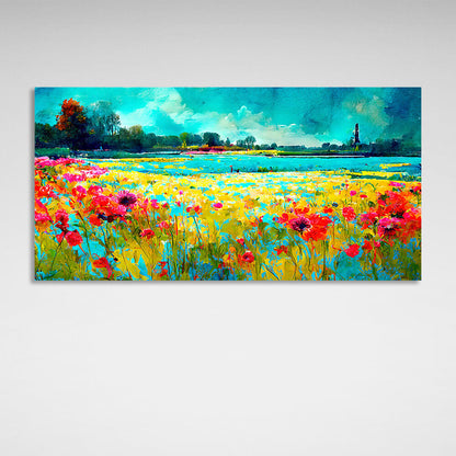 Flower field Canvas Wall Art Print