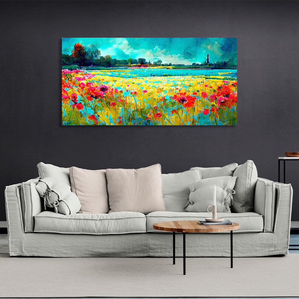 Flower field Canvas Wall Art Print