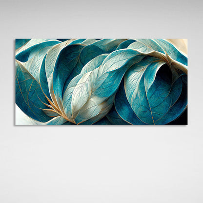 Beige and turquoise Abstraction Canvas Wall Art Print