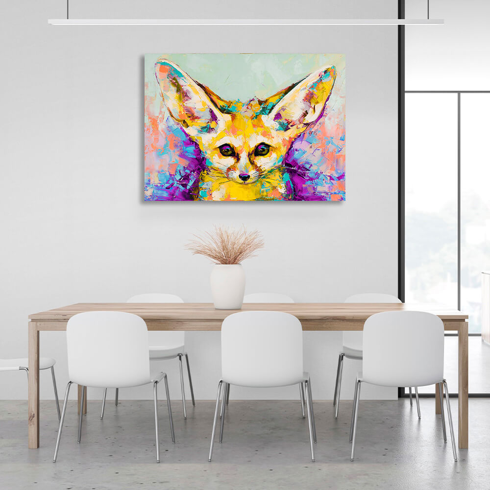 Fox imitation drawing Canvas Wall Art Print