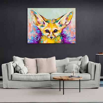 Fox imitation drawing Canvas Wall Art Print