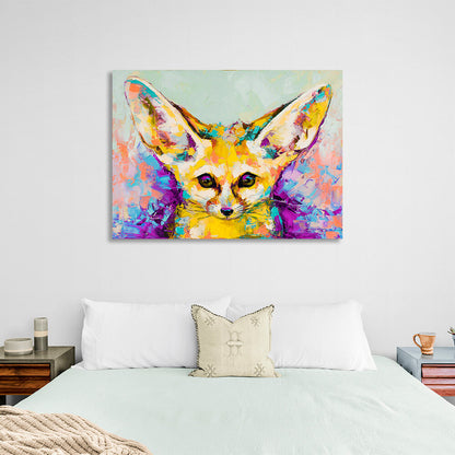 Fox imitation drawing Canvas Wall Art Print