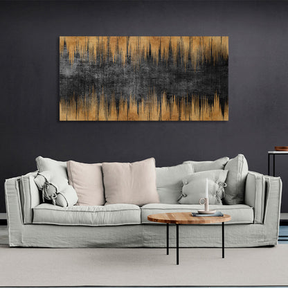 Vertical vertical lines on a dark gray background Abstraction Canvas Wall Art Print