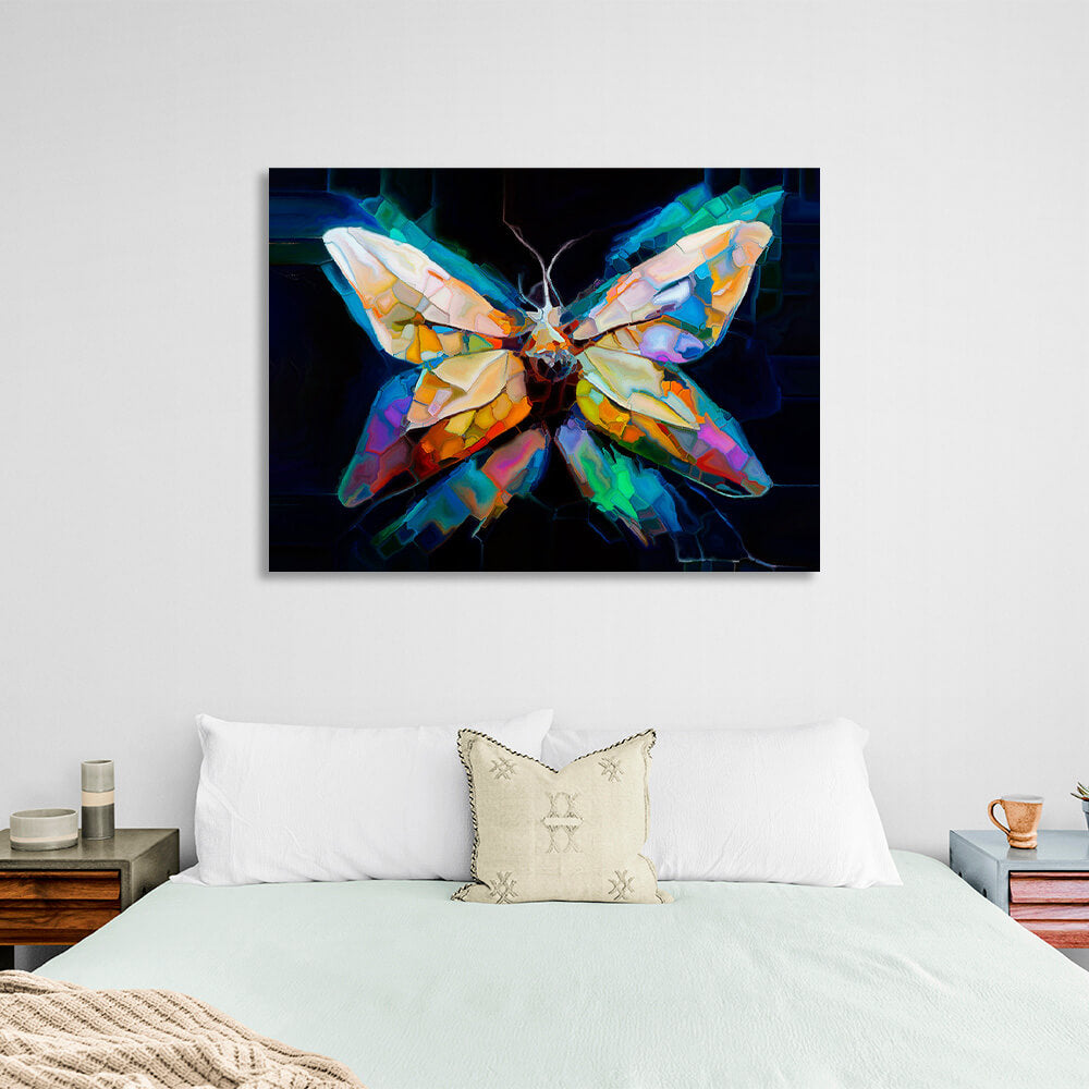 Multicolored butterfly Abstraction Canvas Wall Art Print