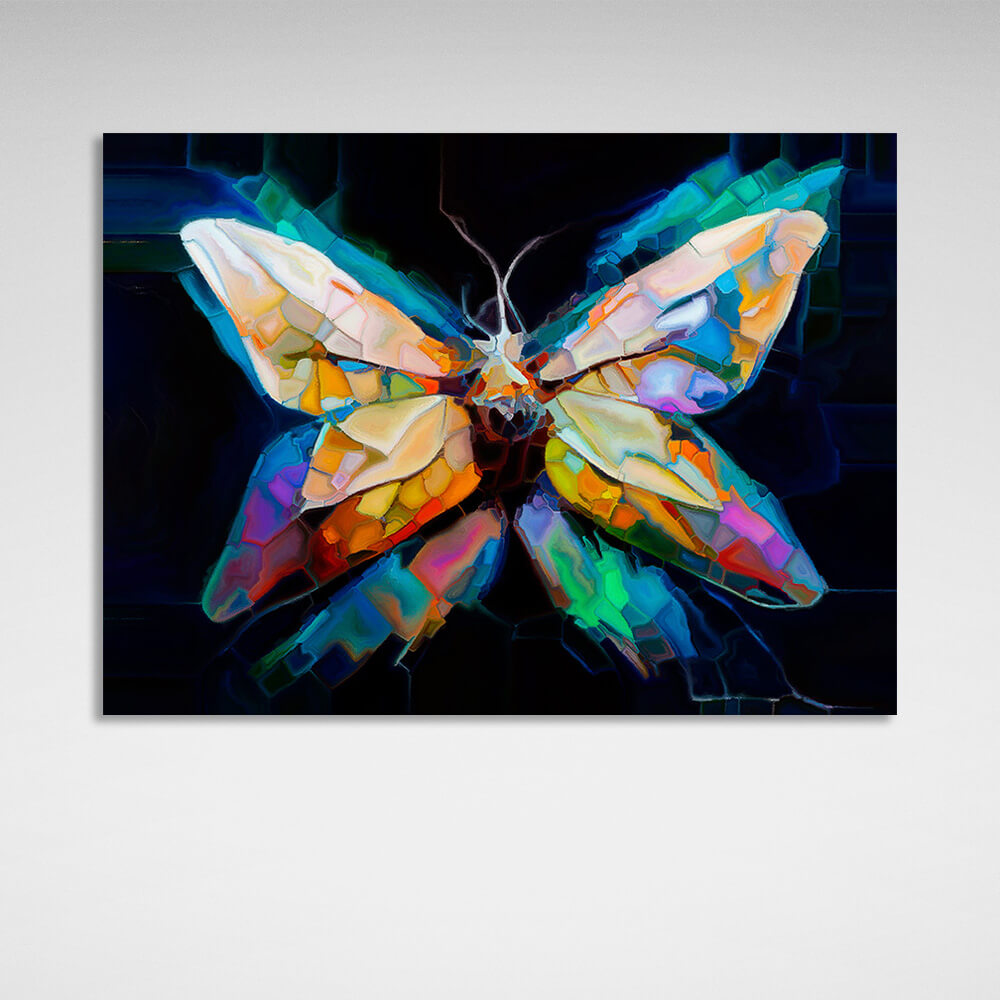 Multicolored butterfly Abstraction Canvas Wall Art Print