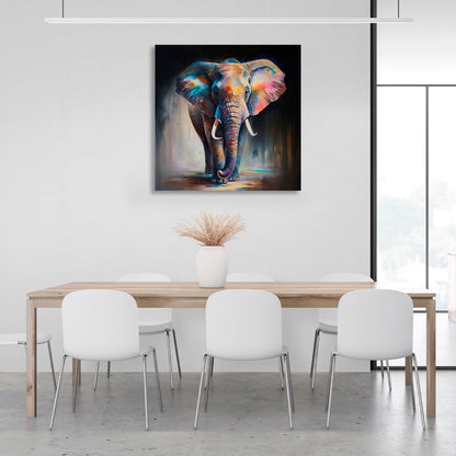 Elephant in bright colors Canvas Wall Art Print