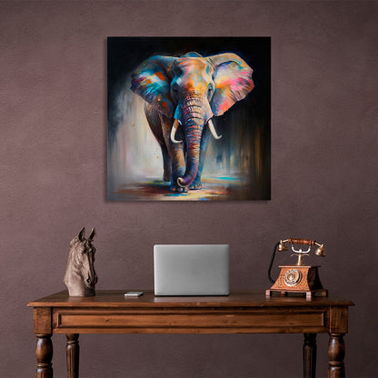 Elephant in bright colors Canvas Wall Art Print