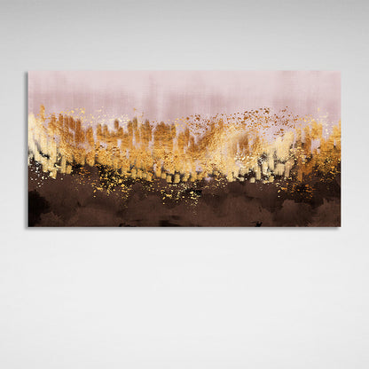 In rose gold and brown colors Abstraction Canvas Wall Art Print