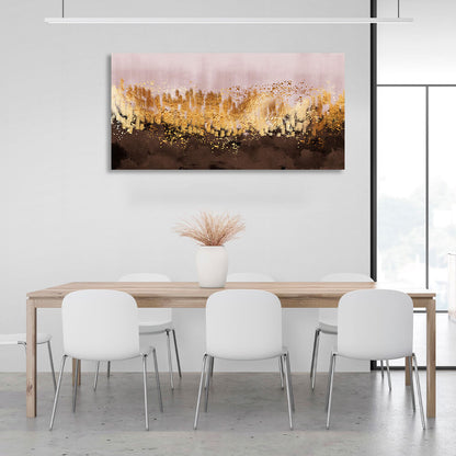 In rose gold and brown colors Abstraction Canvas Wall Art Print