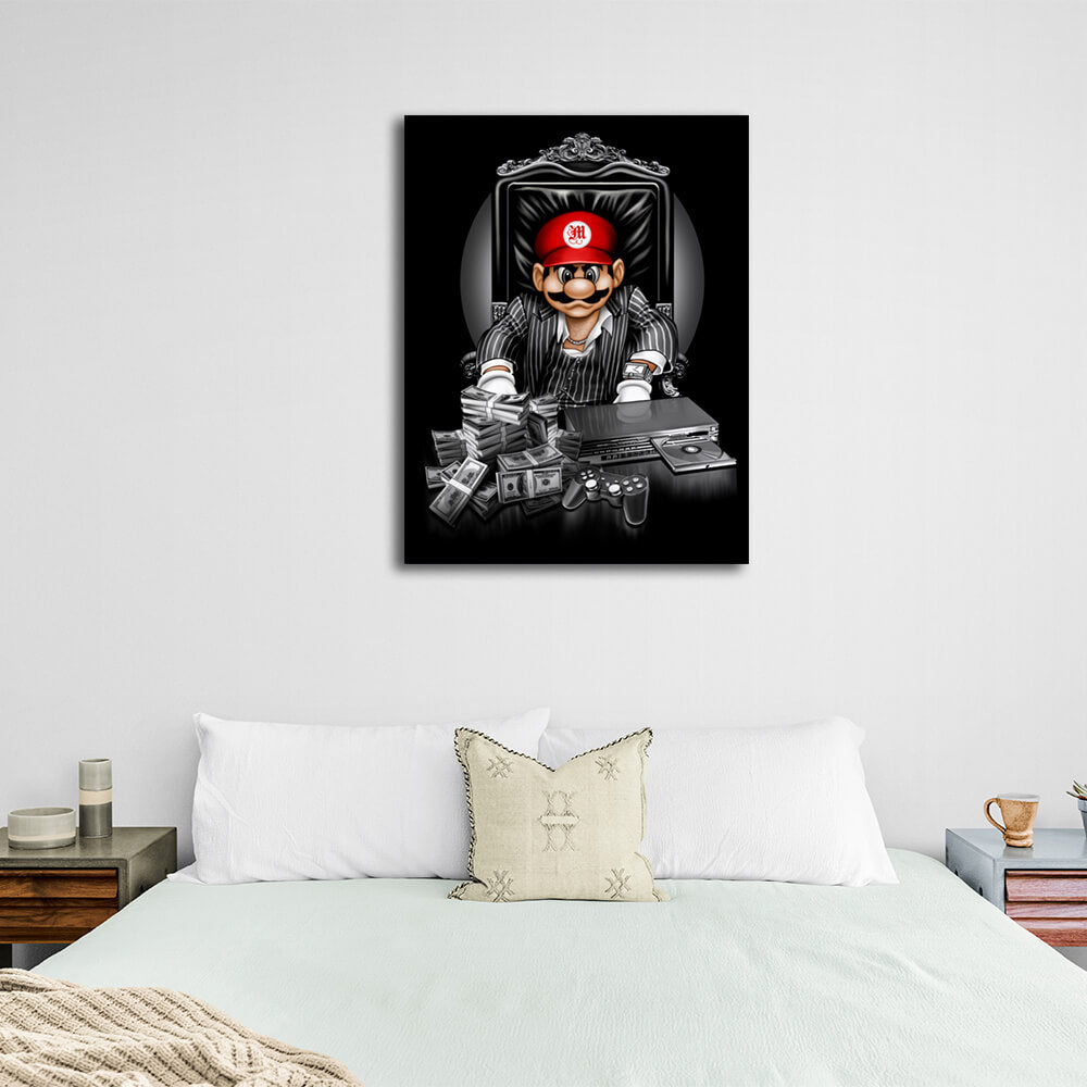 Mario Mafia Motivational Canvas Wall Art Print