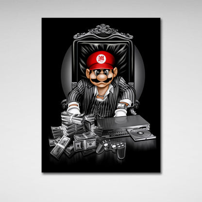 Mario Mafia Motivational Canvas Wall Art Print