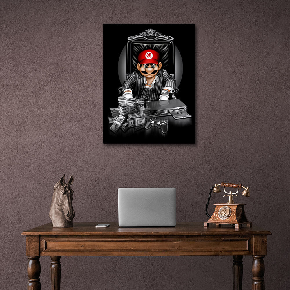 Mario Mafia Motivational Canvas Wall Art Print