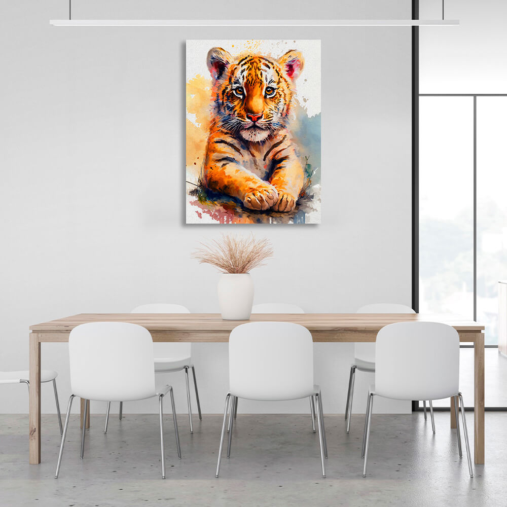 Little tiger cub Canvas Wall Art Print