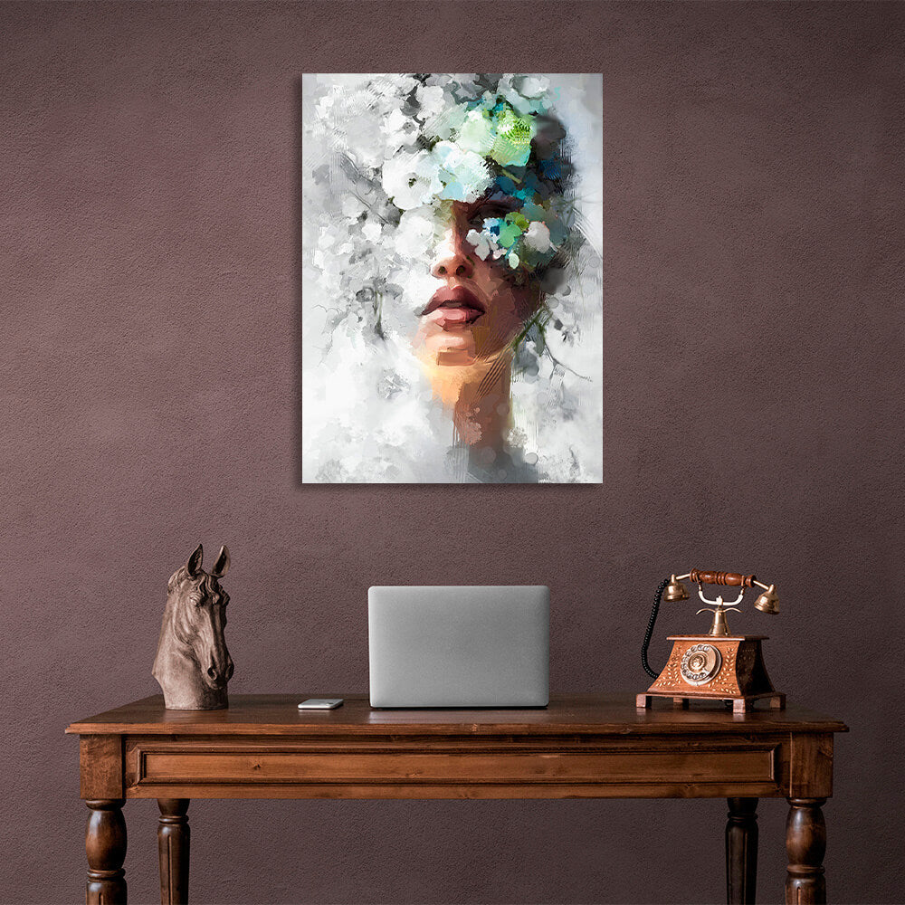 Woman imitation oil painting Canvas Wall Art Print