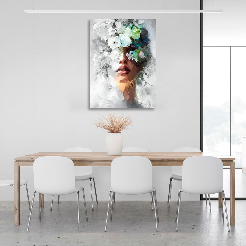 Woman imitation oil painting Canvas Wall Art Print