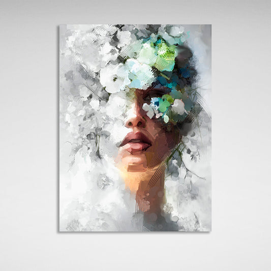 Woman imitation oil painting Canvas Wall Art Print