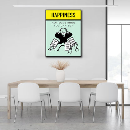 Monopoly Happines Canvas Wall Art Print