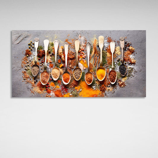 Spice Spoons Canvas Wall Art Print For Kitchen