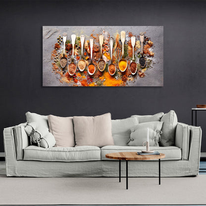 Spice Spoons Canvas Wall Art Print For Kitchen