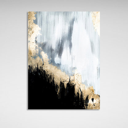 In silver gold and black Abstraction Canvas Wall Art Print