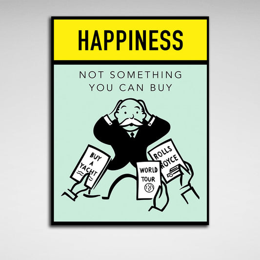 Monopoly Happines Canvas Wall Art Print