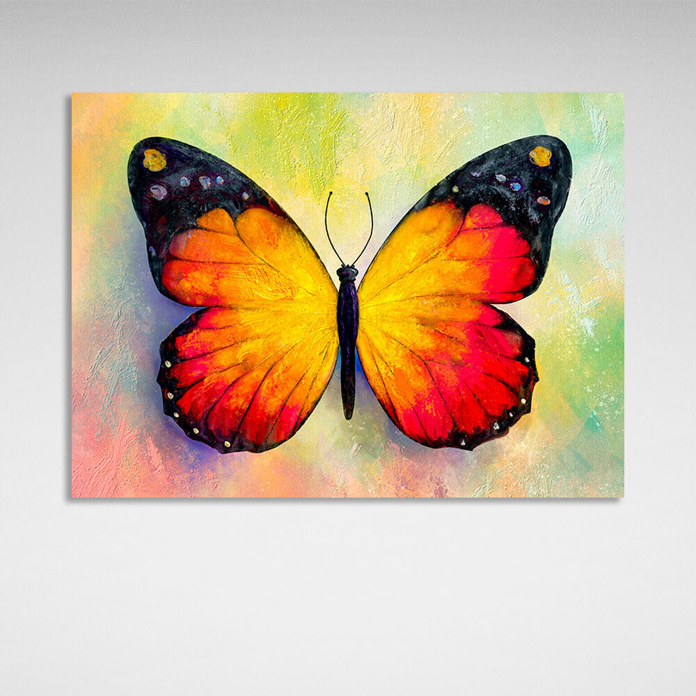 Orange and black butterfly Canvas Wall Art Print