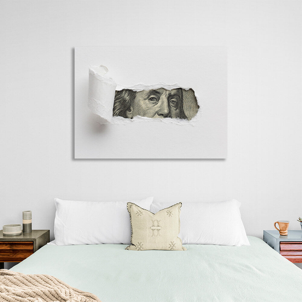 Franklin's eyes Inspirational  Canvas Wall Art Print