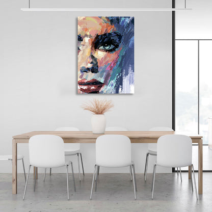 The face of a woman painted with paints Canvas Wall Art Print