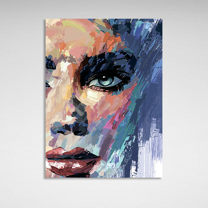 The face of a woman painted with paints Canvas Wall Art Print