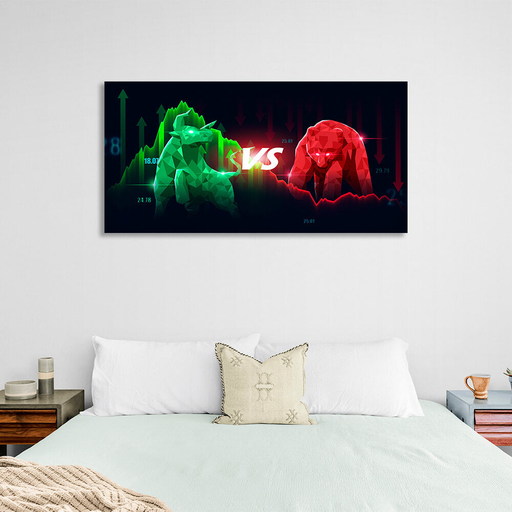 Bull and bear Canvas Wall Art Print