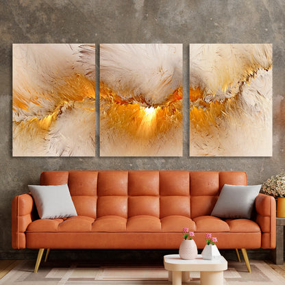 Modular beige and gold Multi Panel Canvas Wall Art Print