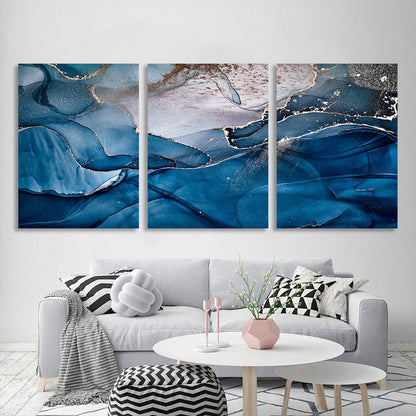 Modular blue-gray abstract Multi Panel Canvas Wall Art Print