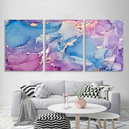 Modular lilac-blue abstract Multi Panel Canvas Wall Art Print