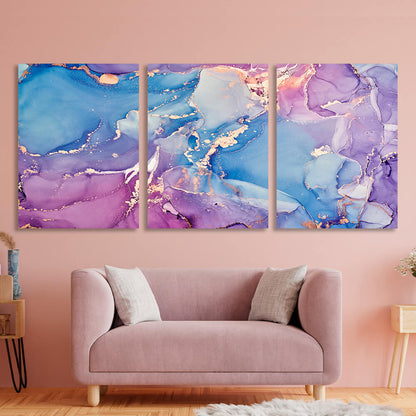 Modular lilac-blue abstract Multi Panel Canvas Wall Art Print