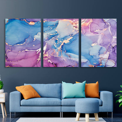 Modular lilac-blue abstract Multi Panel Canvas Wall Art Print