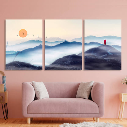 Modular mountains Multi Panel Canvas Wall Art Print